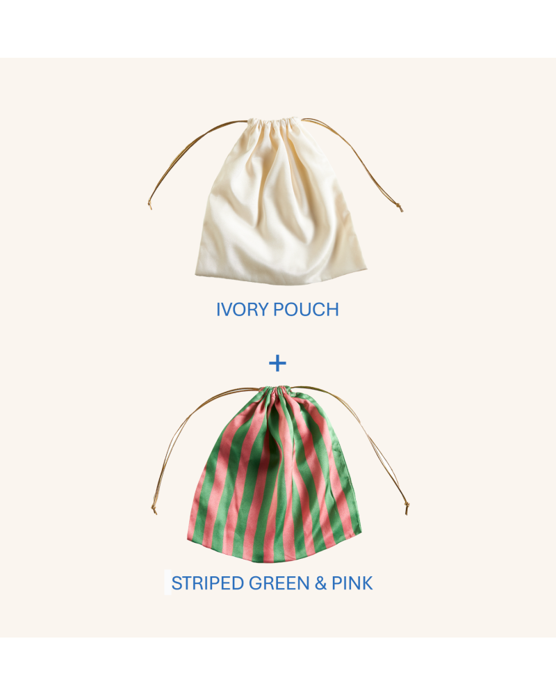 Y'am Capri Helenuccia Bag + un sacchetto colorato righe rosa e verde Moda
