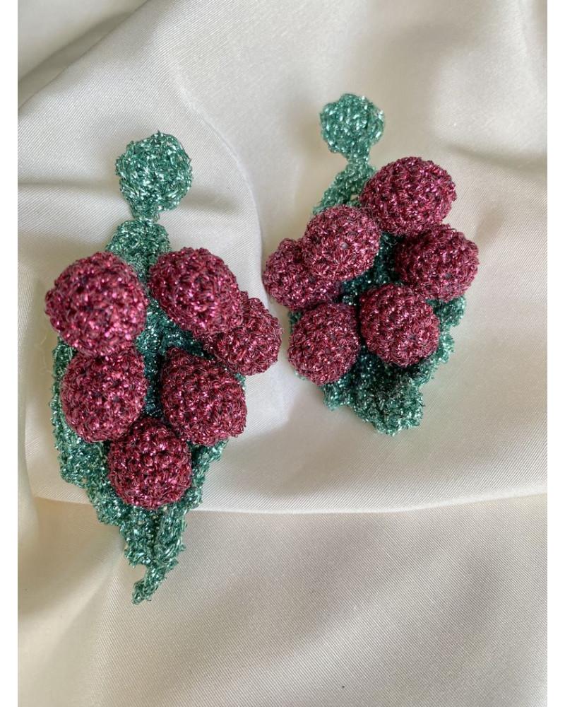 Y'am Capri Grapes Crochet earrings Acquista Ora