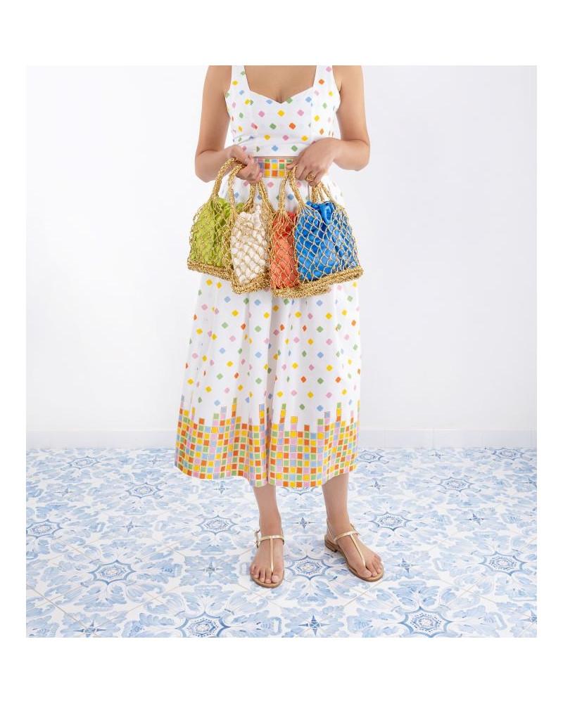 Y'am Capri Helenuccia Bag + un sacchetto colorato blu carta da zucchero In Saldo