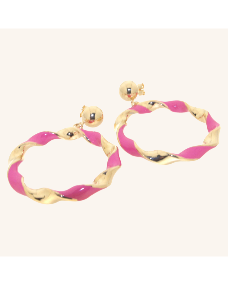 Y'am Capri Orecchini Torchon Fuxia Moda
