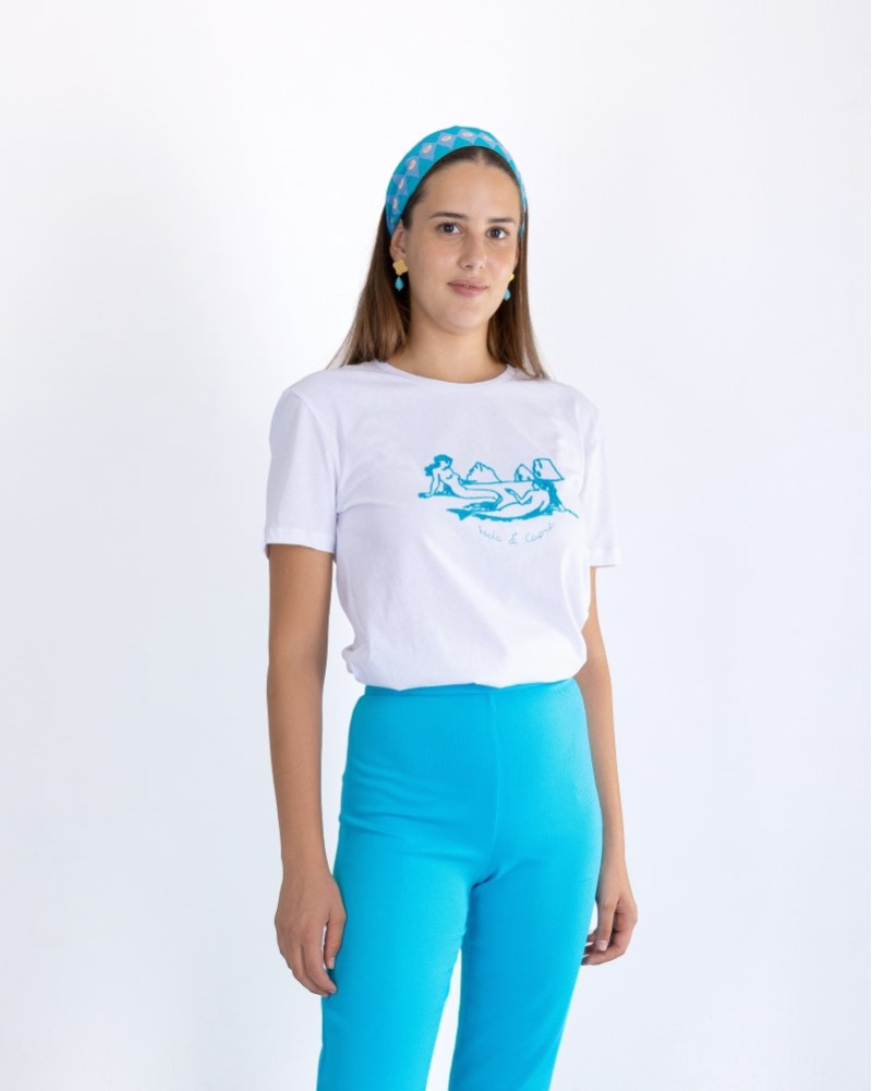 Y'am Capri Sirene di Capri embroidered T-shirt Donna Shopping Online