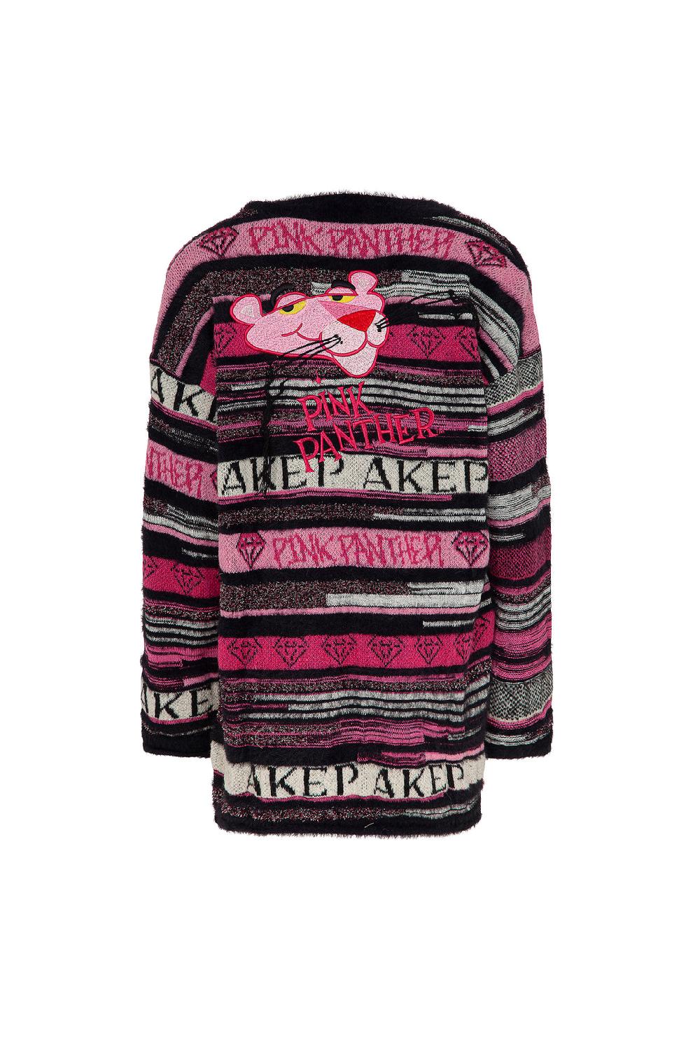 Akep CARDIGAN JACQUARD CON CINTURA - CAPSULE "AKEP X PINK PANTER" Promozione