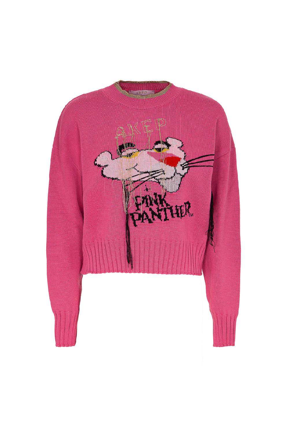 Akep MAGLIONE CROPPED A GIROCOLLO - CAPSULE "AKEP X PINK PANTER" Qualità Garantita