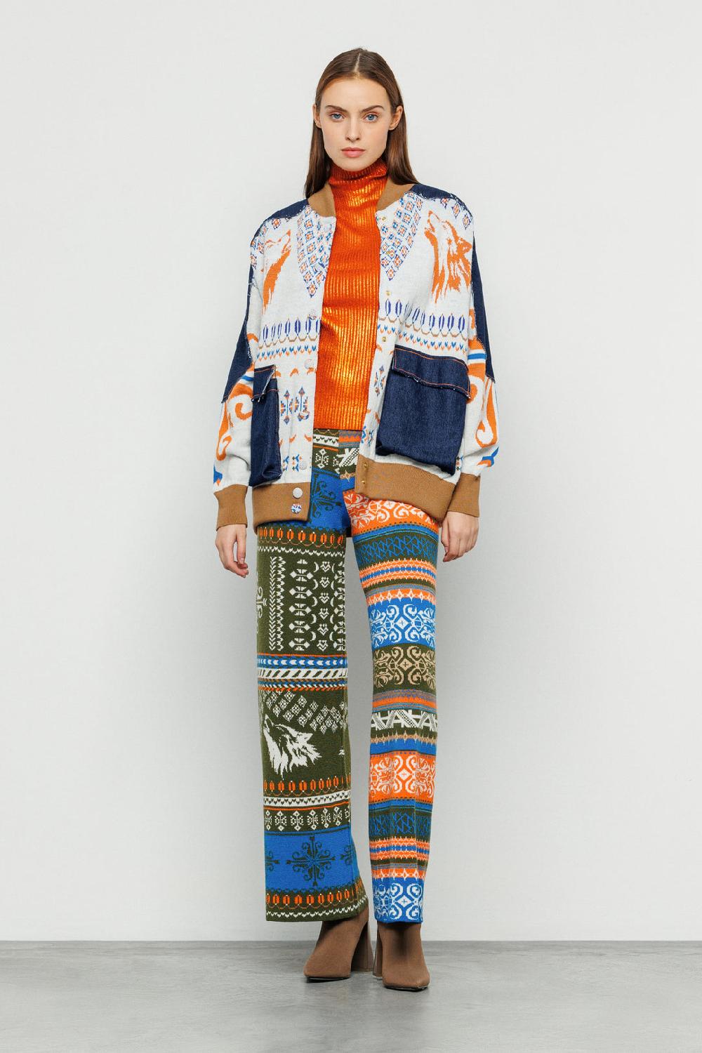 Akep BOMBER AKEP IN TESSUTO JACQUARD CON PATCH IN DENIM
