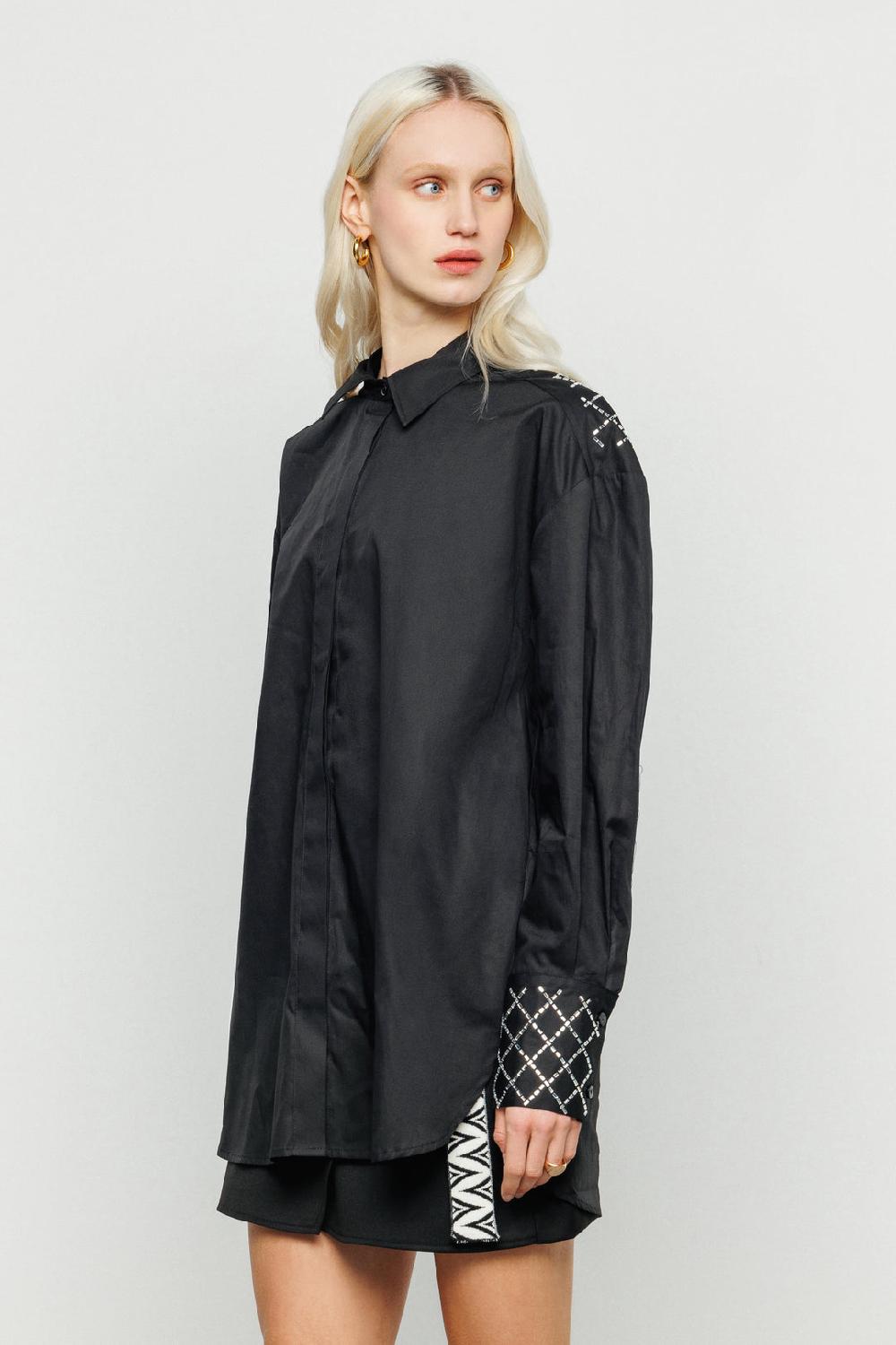 Akep CAMICIA OVERSIZE AKEP CON DETTAGLIO STRASS Online