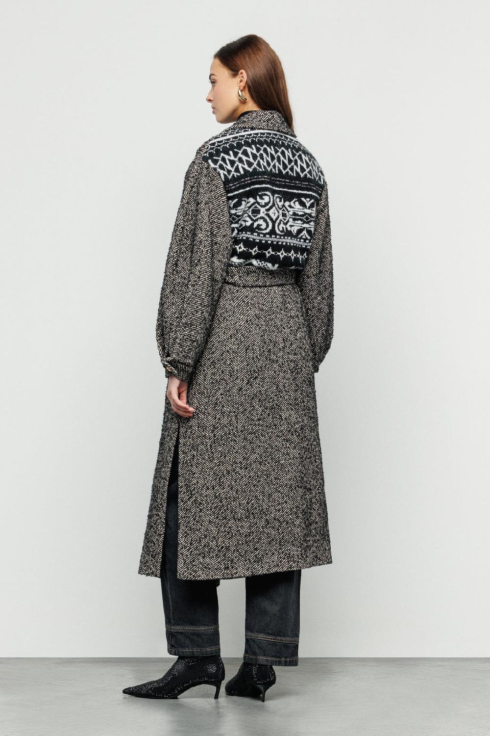 Akep CAPPOTTO LUNGO AKEP CON APPLICAZIONE SUL RETRO IN TESSUTO JACQUARD Hotsell