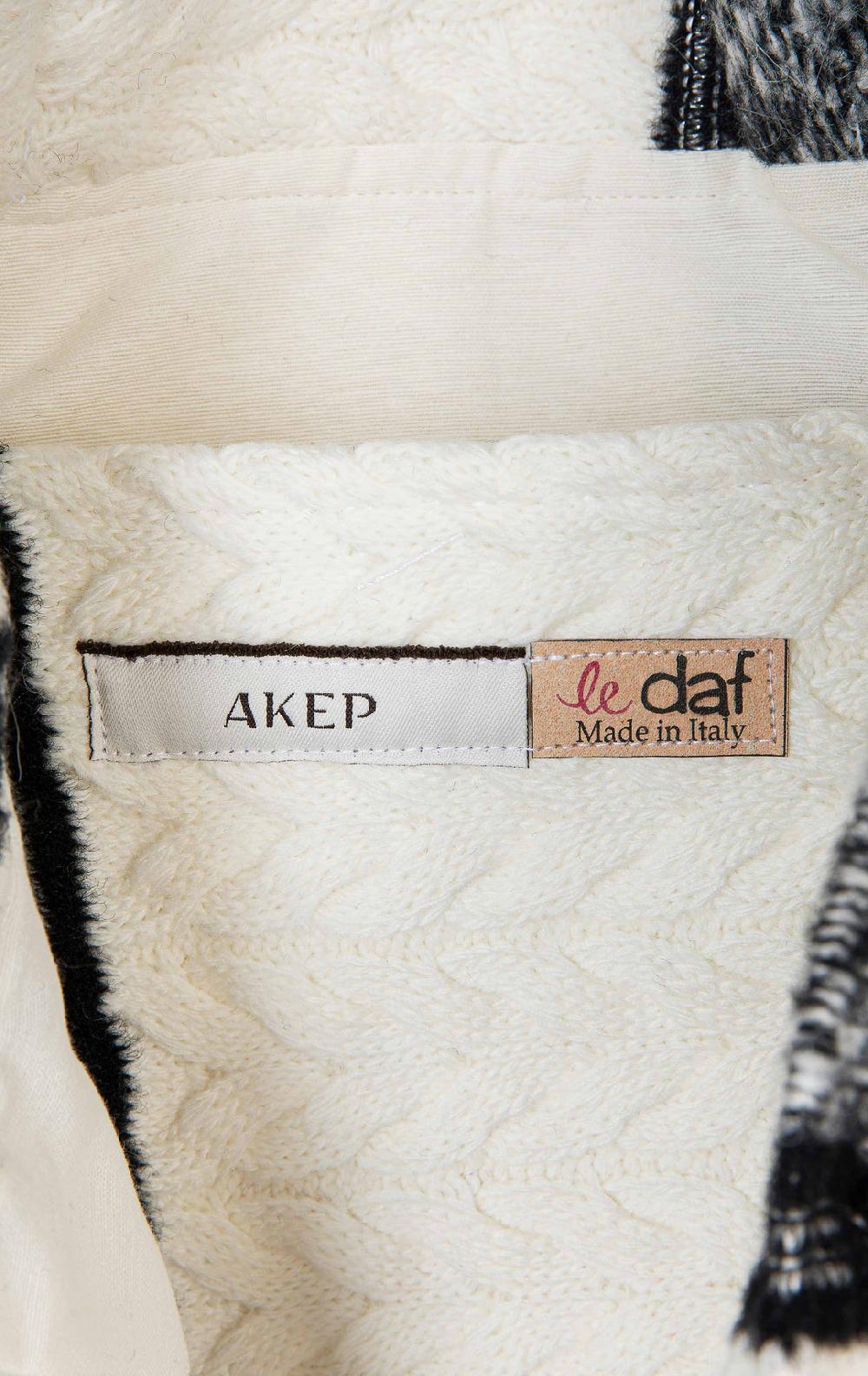 Akep SHOPPING BAG AKEP MISTO LANA JACQUARD WHITE&BLACK Vendita Economica