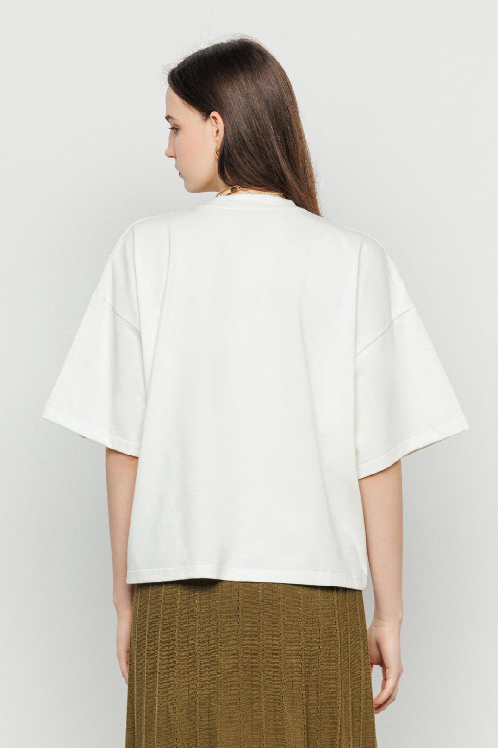Akep T-SHIRT AKEP OVERSIZE CON APPLICAZIONE JACQUARD SUL DAVANTI I Più Venduti