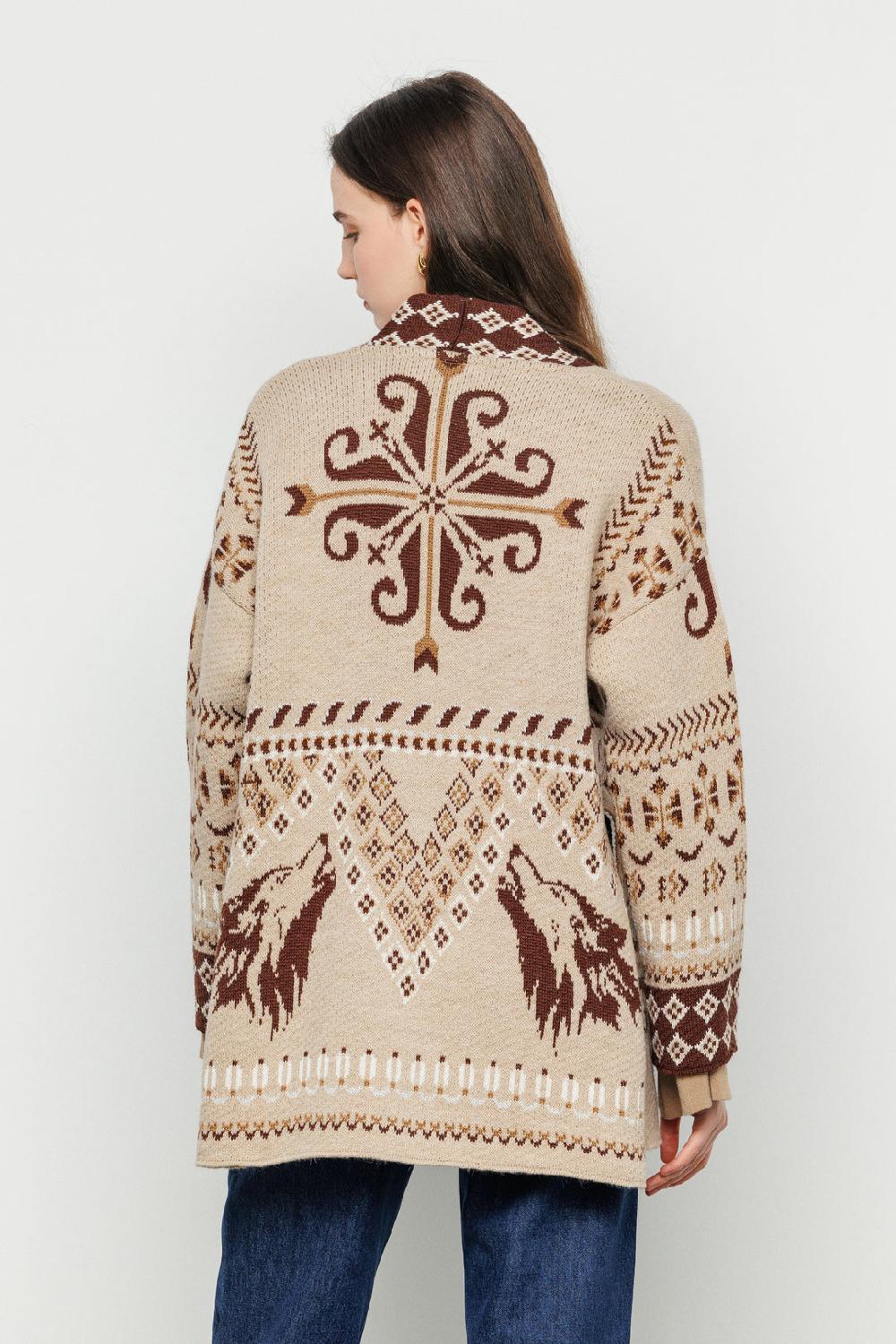 Akep CARDIGAN AKEP IN JACQUARD CON CINTURA Nuova