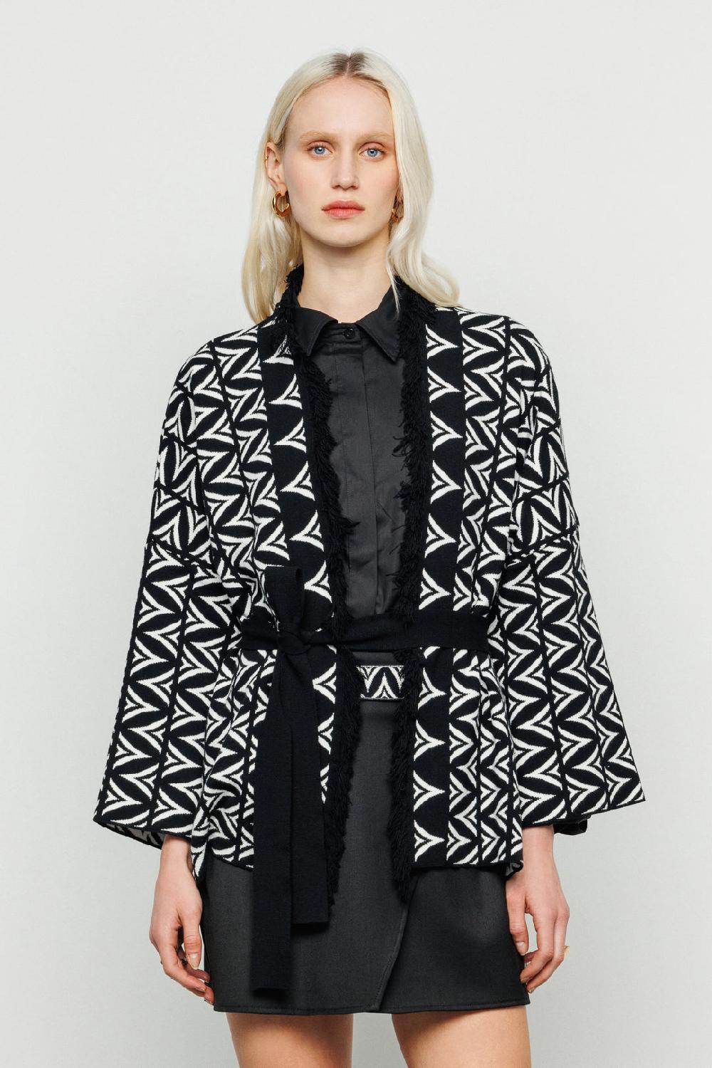 Akep CARDIGAN AKEP JACQUARD FANTASIA ALLOVER LOGOMANIA Moda