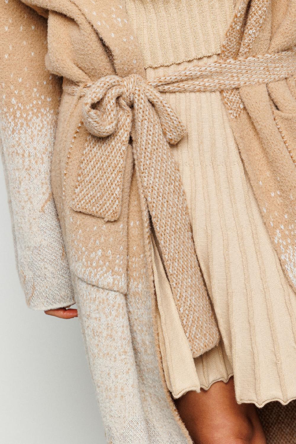 Akep CARDIGAN LUNGO AKEP IN MISTO LANA CON CINTURA Italia
