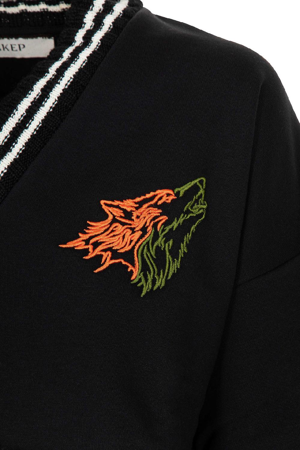 Akep FELPA AKEP CROPPED CON MANICHE IN JACQUARD Consegna Veloce