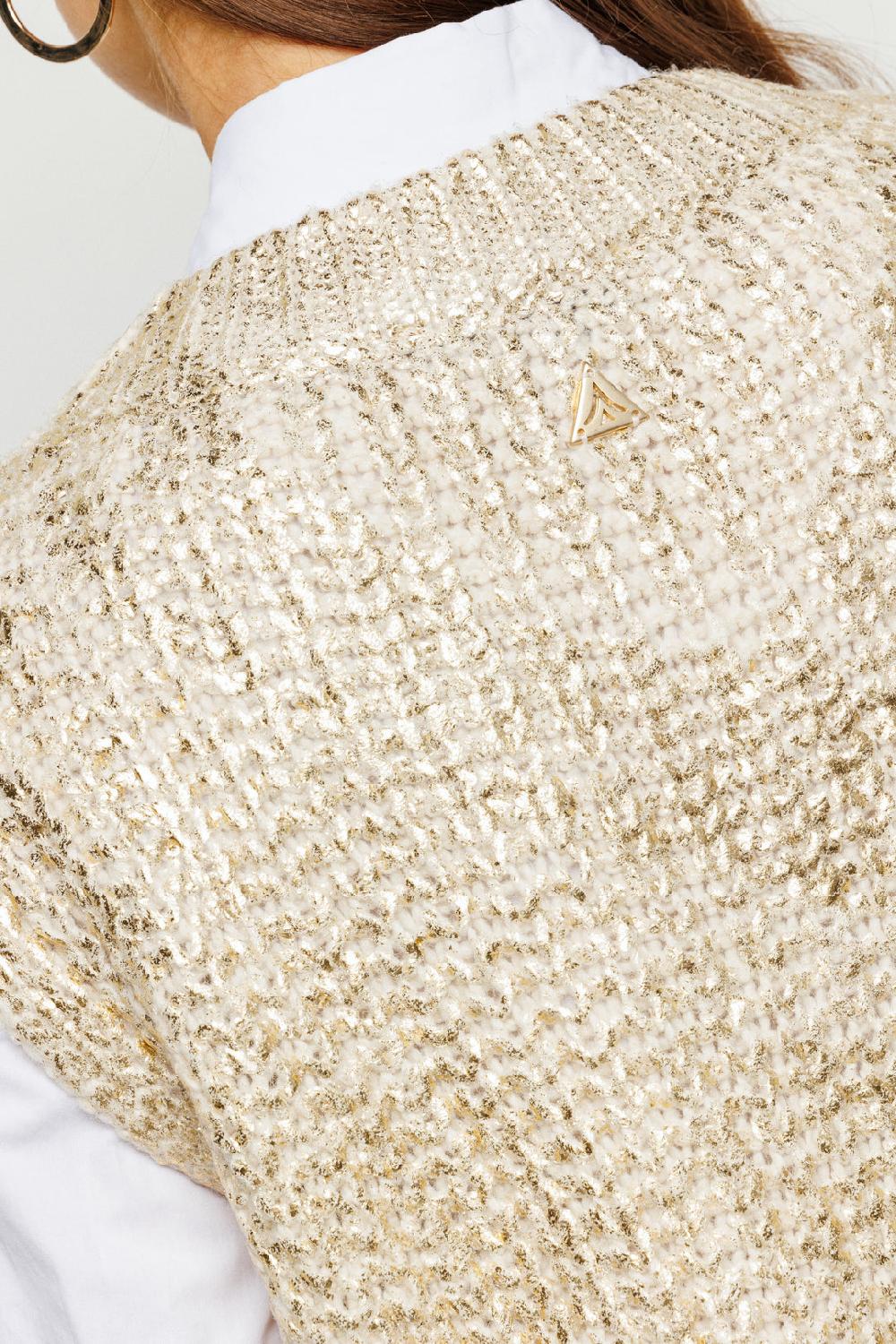 Akep GILET AKEP PLACCATURA GOLD CON SCOLLO A V Prezzo Ridotto