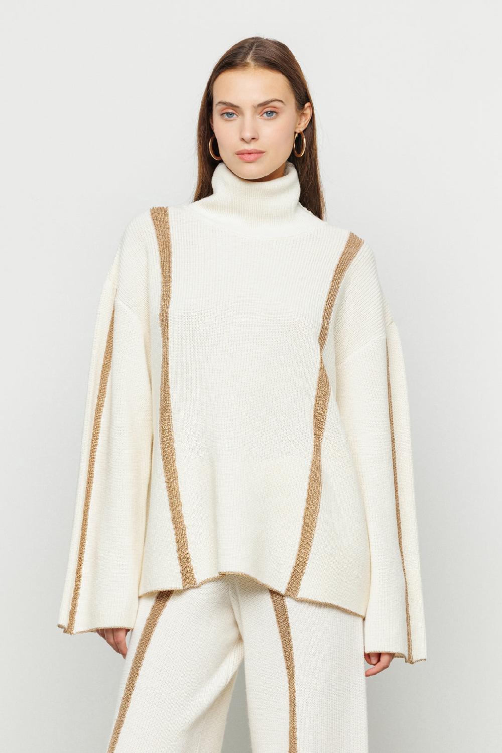 Akep PULLOVER AKEP A COSTE CON INTARSIO IN LUREX In Saldo