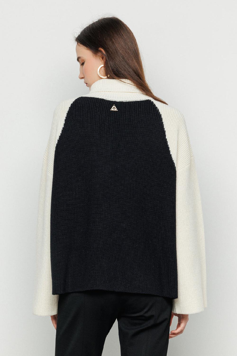 Akep PULLOVER AKEP BICOLOR A COLLO ALTO Nuova