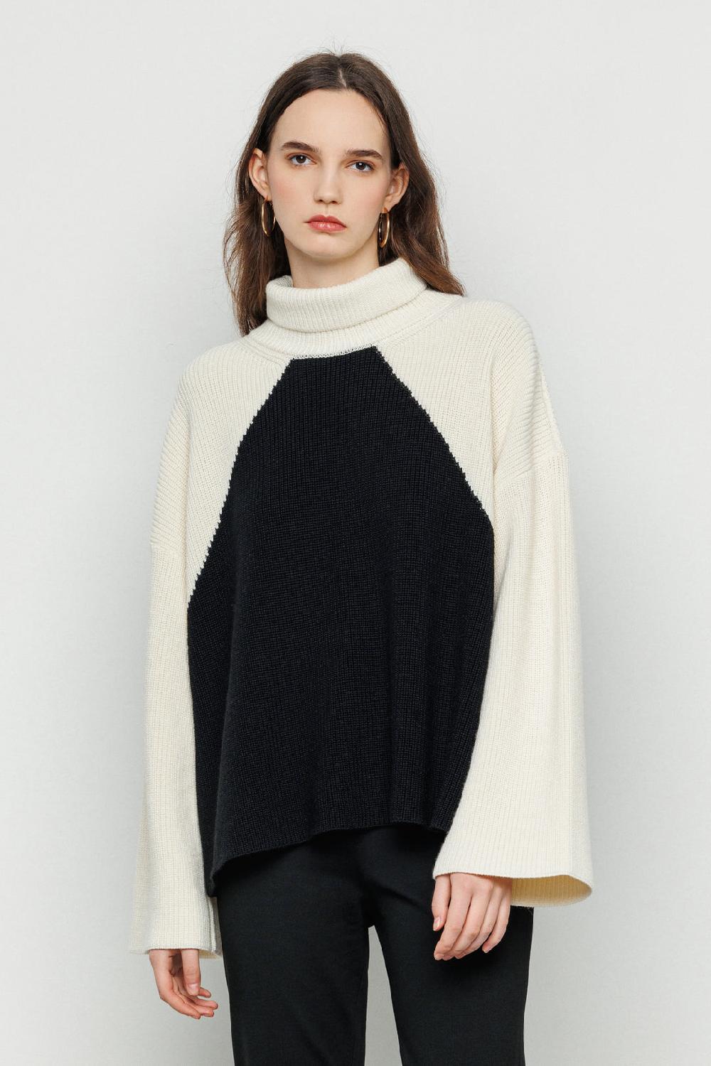 Akep PULLOVER AKEP BICOLOR A COLLO ALTO Nuova