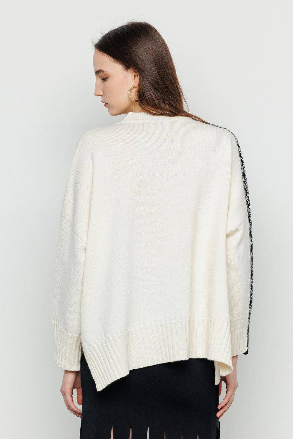 Akep PULLOVER AKEP GIROCOLLO CON BANDA JACQUARD LUNGO LE MANICHE 2025