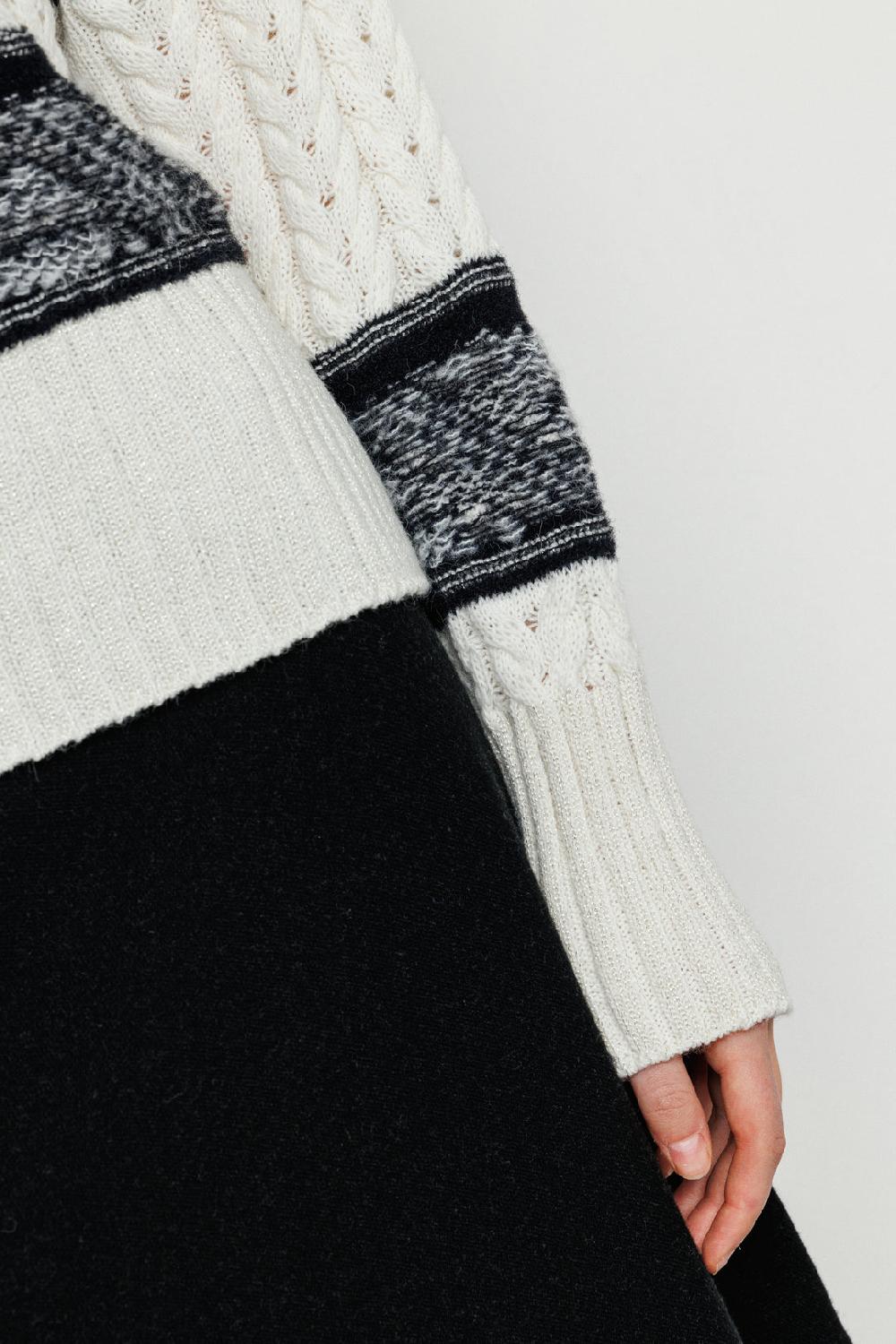 Akep PULLOVER AKEP GIROCOLLO INTRECCIATO CON INSERTI JACQUARD Italia