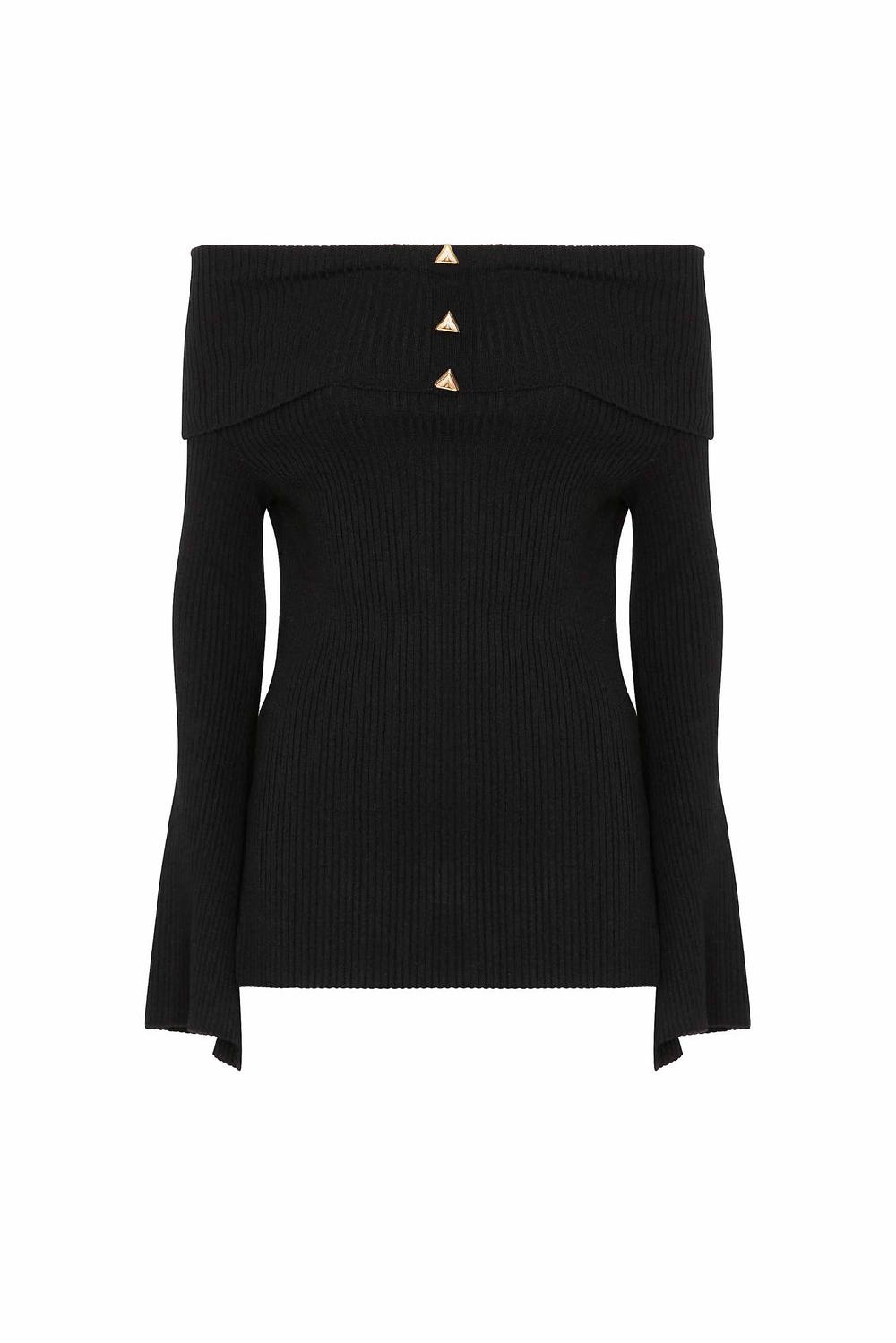 Akep PULLOVER AKEP SCOLLO BARDOT CON BOTTONI LOGATI In Linea