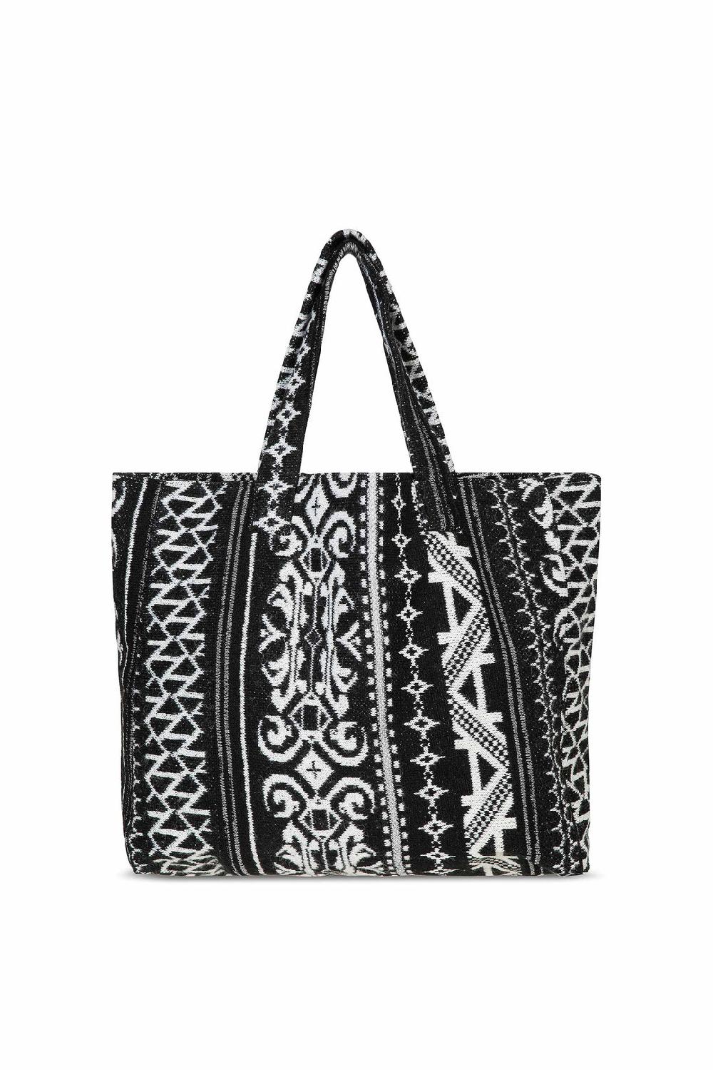 Akep SHOPPING BAG AKEP MISTO LANA JACQUARD BLACK&WHITE Promozione