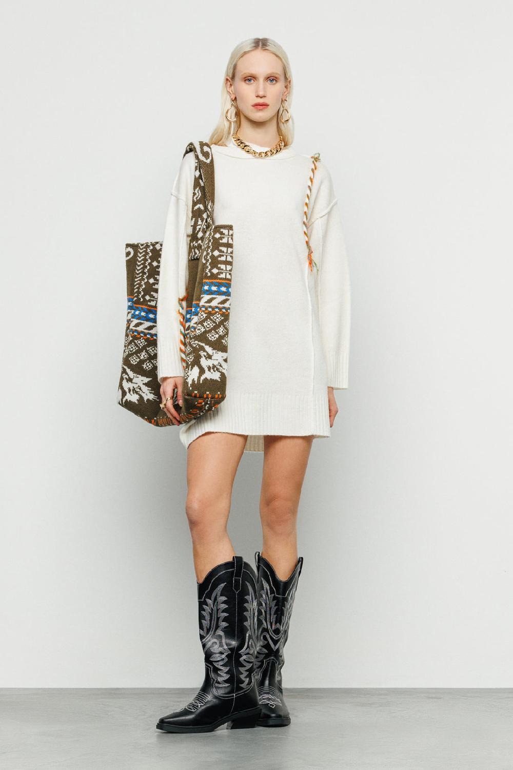 Akep SHOPPING BAG AKEP MISTO LANA JACQUARD MILITARY Spedizione Gratuita