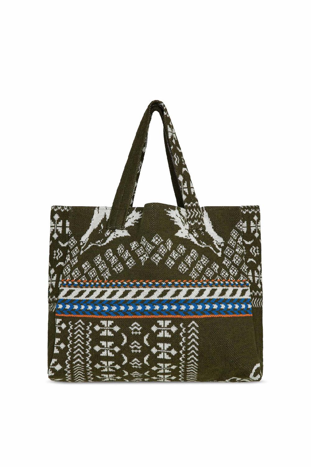 Akep SHOPPING BAG AKEP MISTO LANA JACQUARD MILITARY Spedizione Gratuita