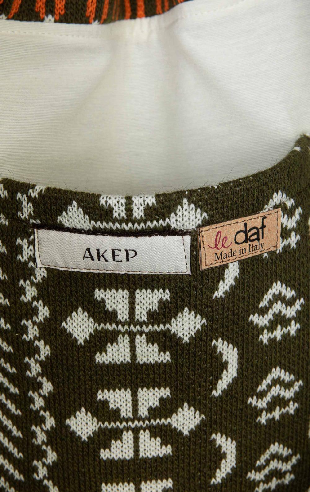 Akep SHOPPING BAG AKEP MISTO LANA JACQUARD MILITARY Spedizione Gratuita