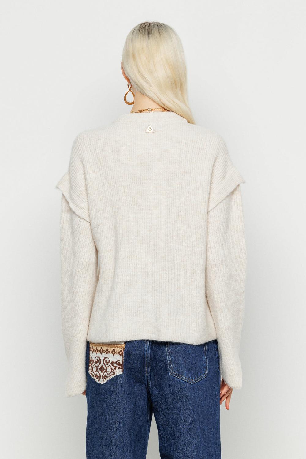 Akep MAGLIONE GIROCOLLO CON MANICHE CUT OUT Sconto