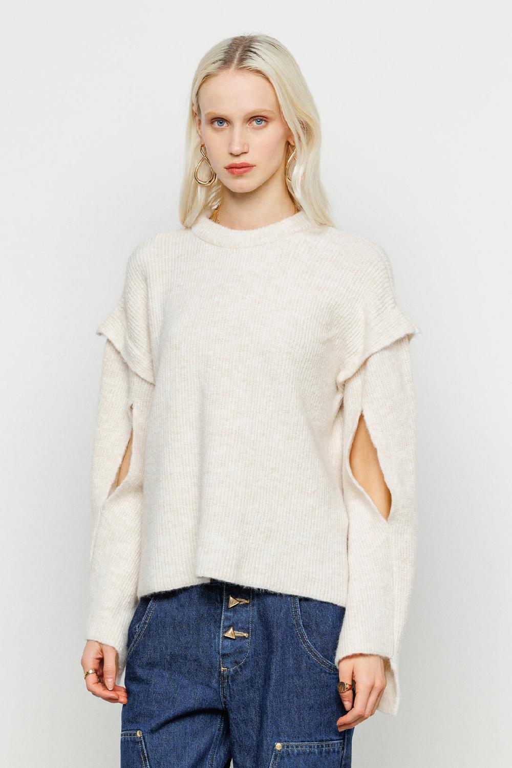 Akep MAGLIONE GIROCOLLO CON MANICHE CUT OUT Sconto