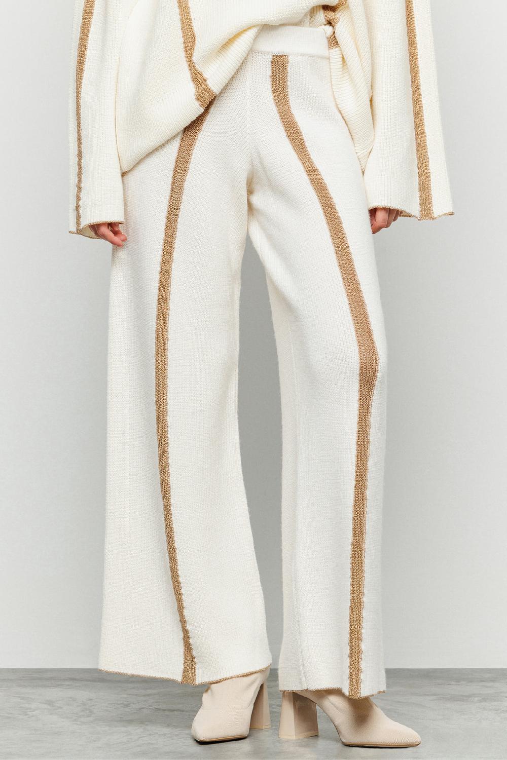 Akep PANTALONE AKEP A COSTE CON INTARSIO LUREX Vendita Calda
