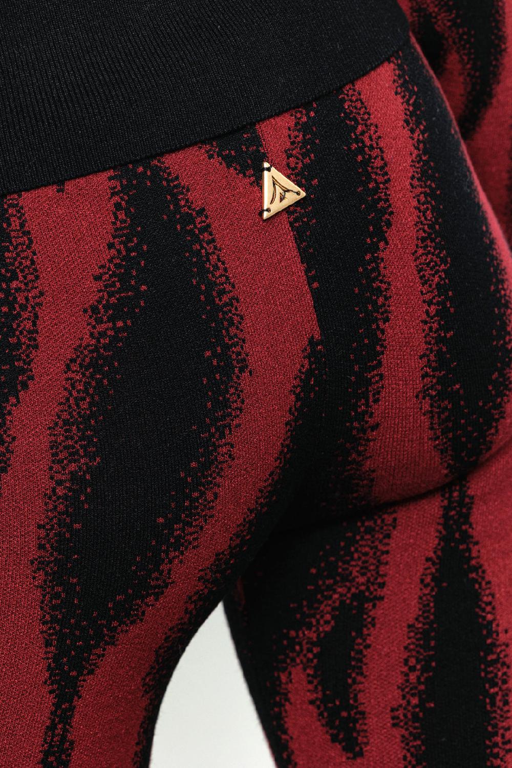 Akep PANTALONE AKEP A ZAMPA JACQUARD ALL OVER ZEBRATO Saldi Di Fabbrica