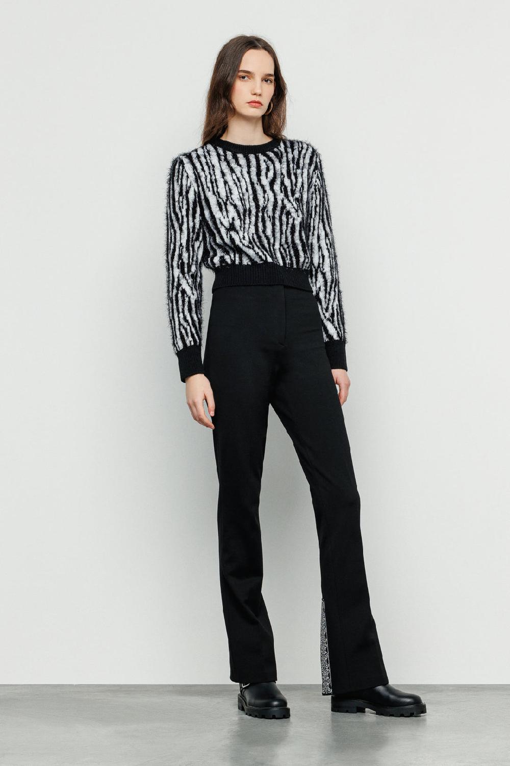 Akep PANTALONE AKEP CON SPACCHI SUL FONDO IN JACQUARD