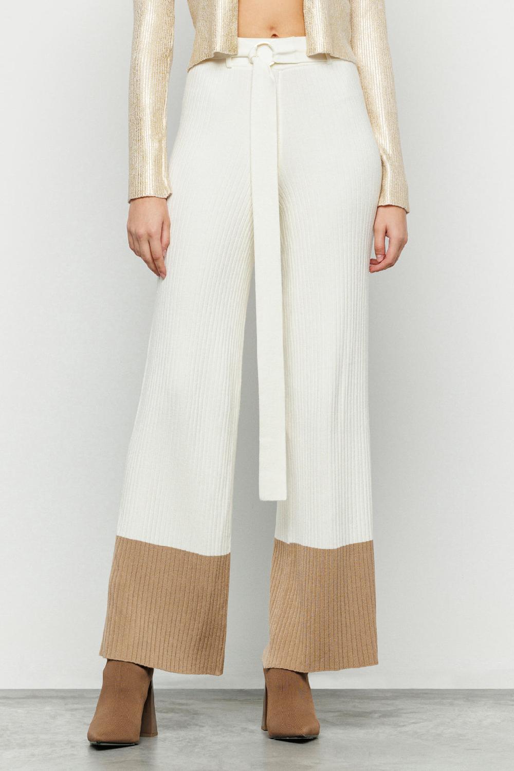 Akep PANTALONE BICOLOR AKEP CON CINTURA E RING LOGATO Italy