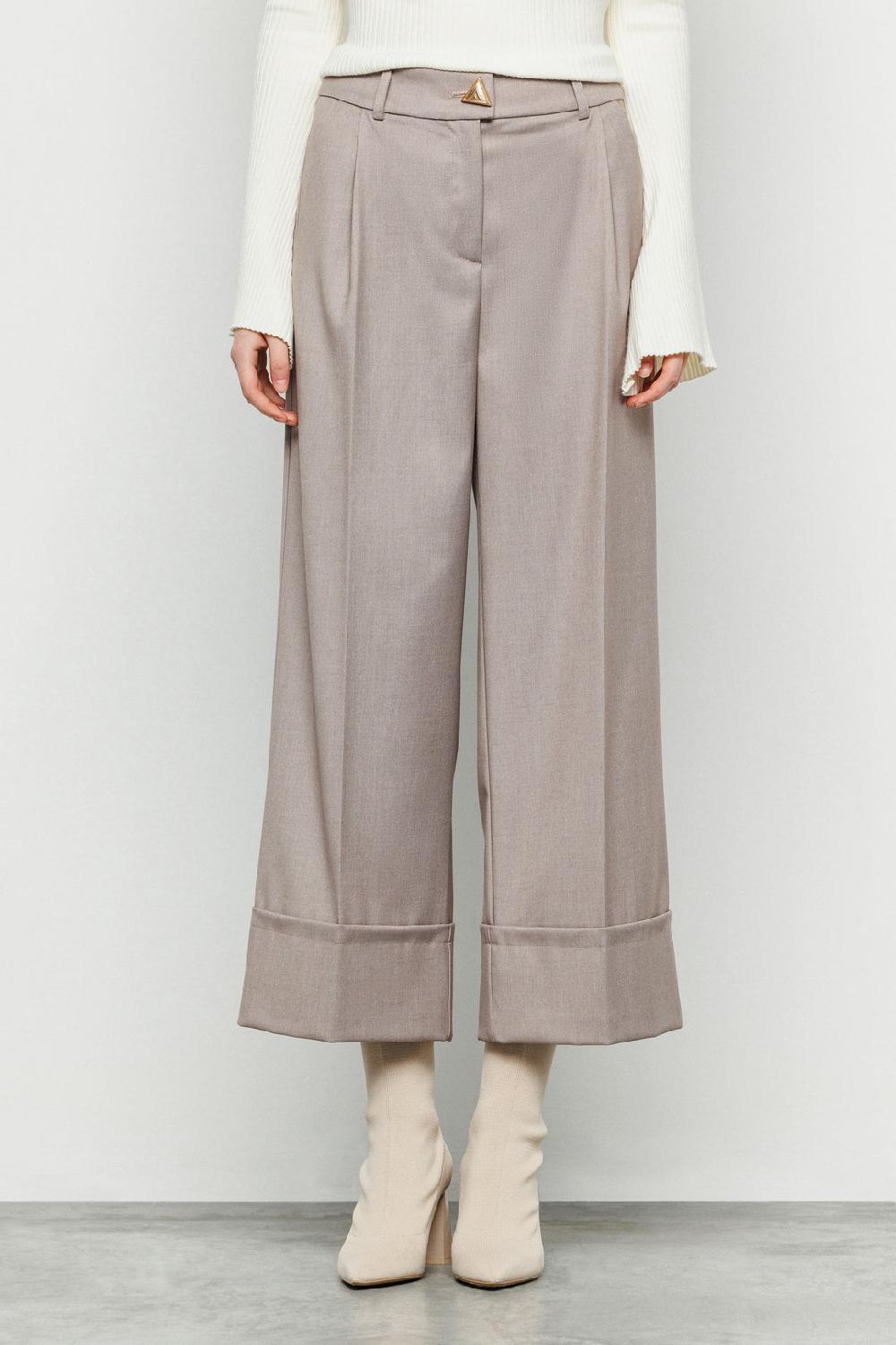 Akep PANTALONE BOOTCUT IN FRESCO LANA CON TASCA JACQUARD SUL RETRO Italia