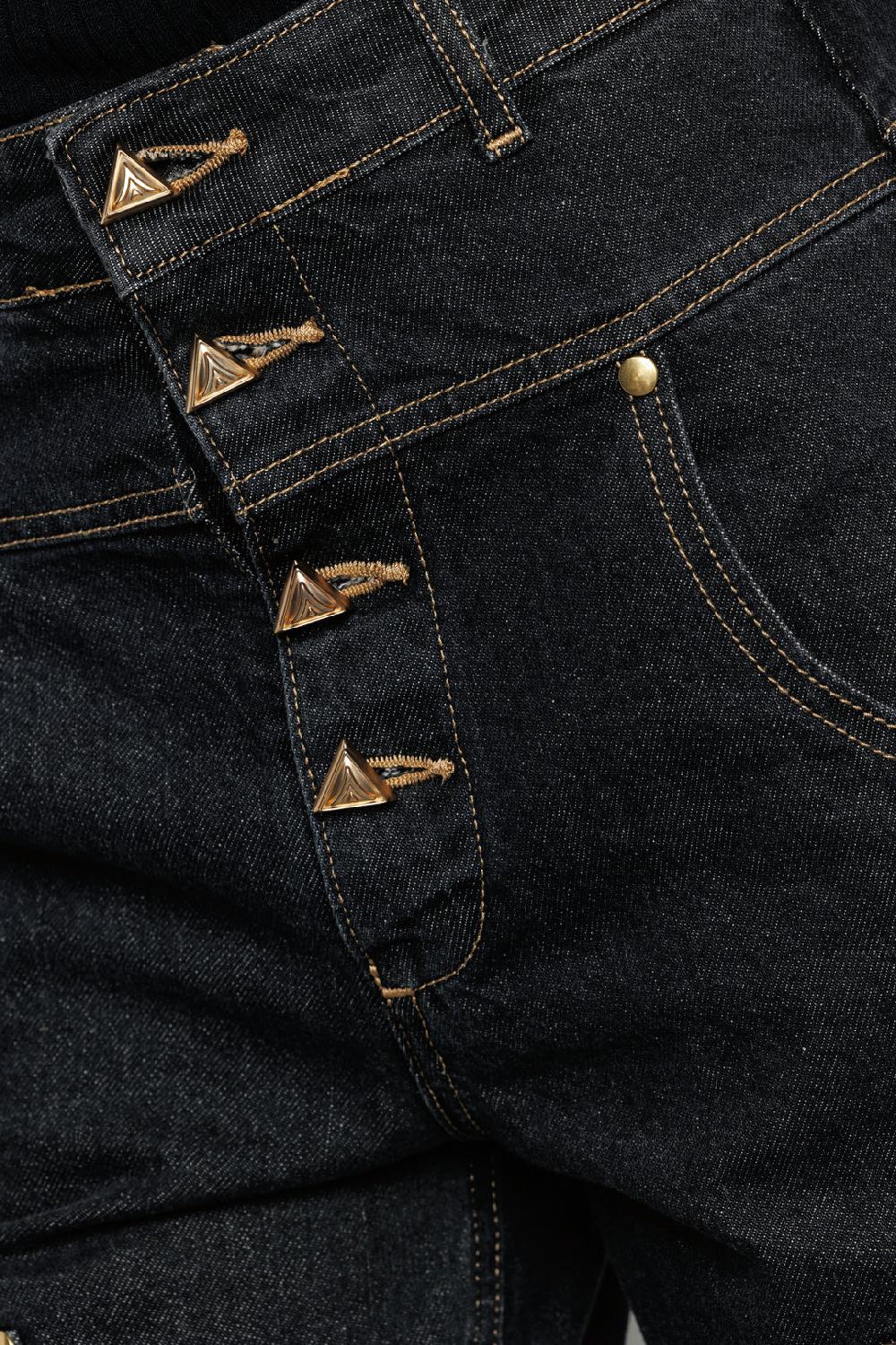 Akep PANTALONE DENIM AKEP CON TASCA IN JACQUARD SUL RETRO In Linea