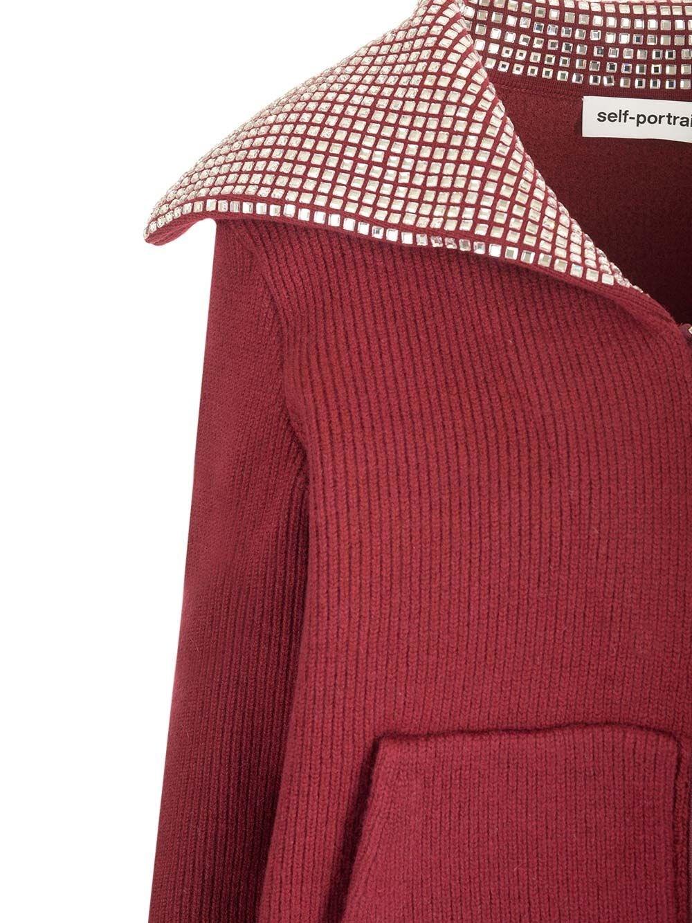Al Duca D'Aosta Self-portrait Cardigan con collo oversize 2025