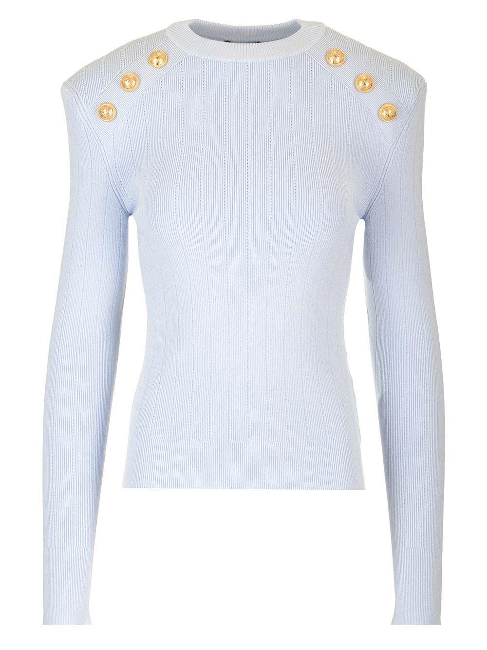 Al Duca D'Aosta Balmain BUTTON-TRIMMED TURTLENECK SWEATER Negozi Online