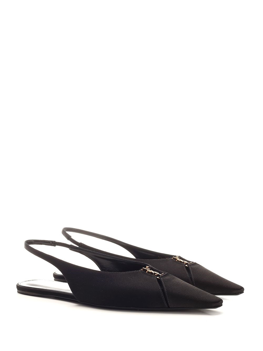 Al Duca D'Aosta Saint Laurent Ballerine aperte sul retro"BABYLONE" in crêpe satin Outlet