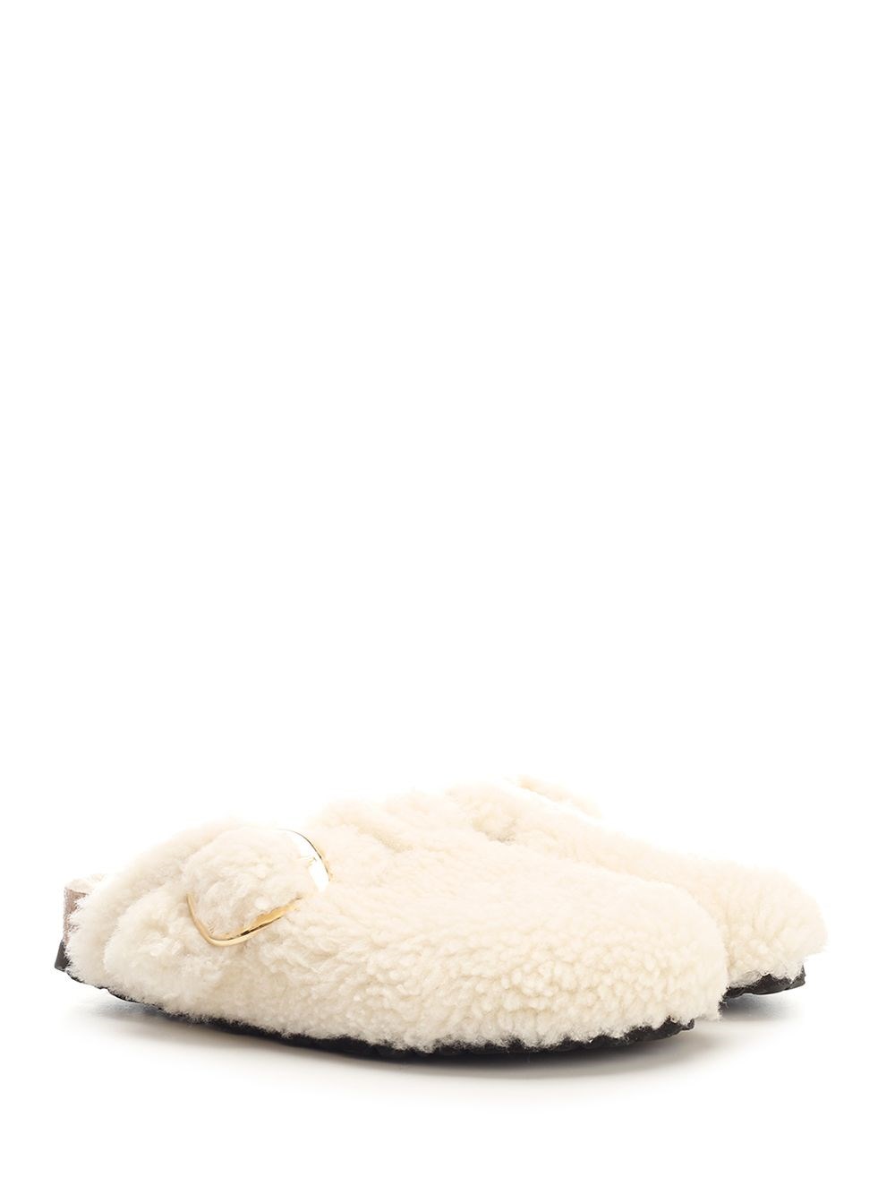 Al Duca D'Aosta Birkenstock Slipper "Boston Big Buckle" in shearling Qualità