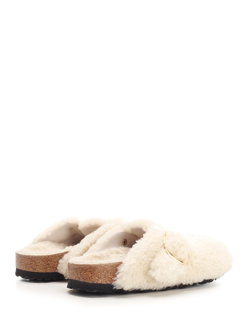 Al Duca D'Aosta Birkenstock Slipper "Boston Big Buckle" in shearling Qualità