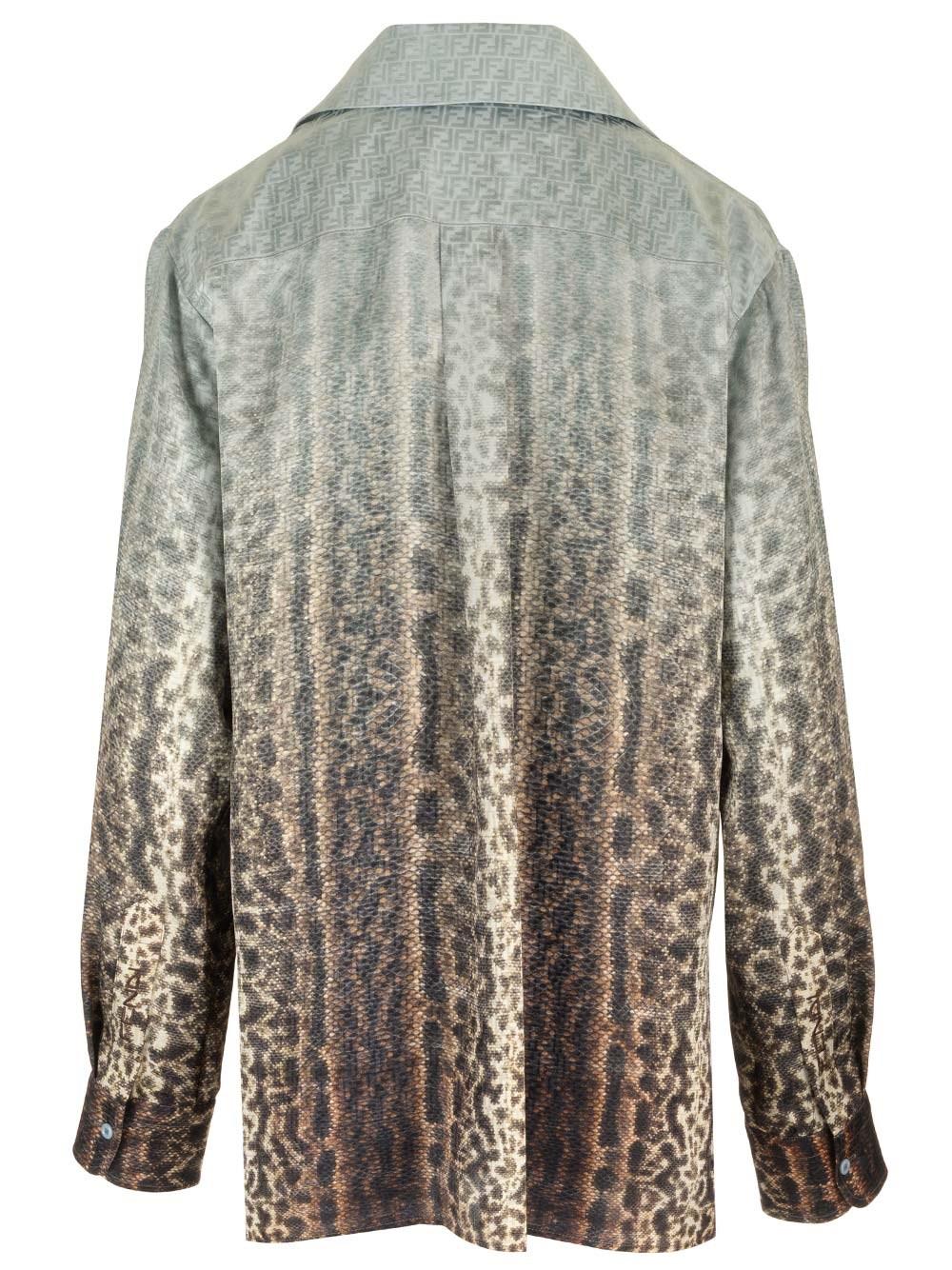 Al Duca D'Aosta Fendi Blusa in seta animalier Nuovo