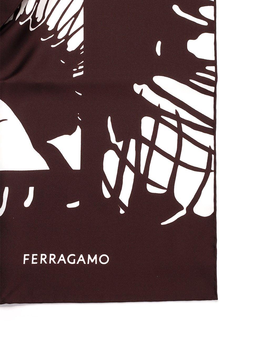 Al Duca D'Aosta Ferragamo Foulard "Venus" marrone Pezzi Unici