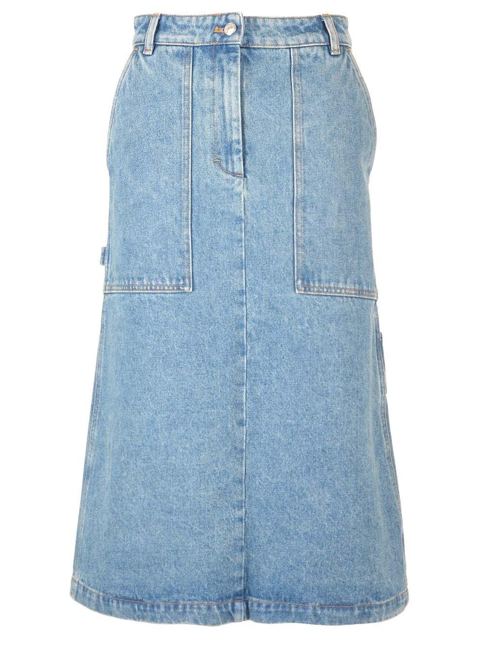 Al Duca D'Aosta Maison Kitsuné Gonna midi in denim