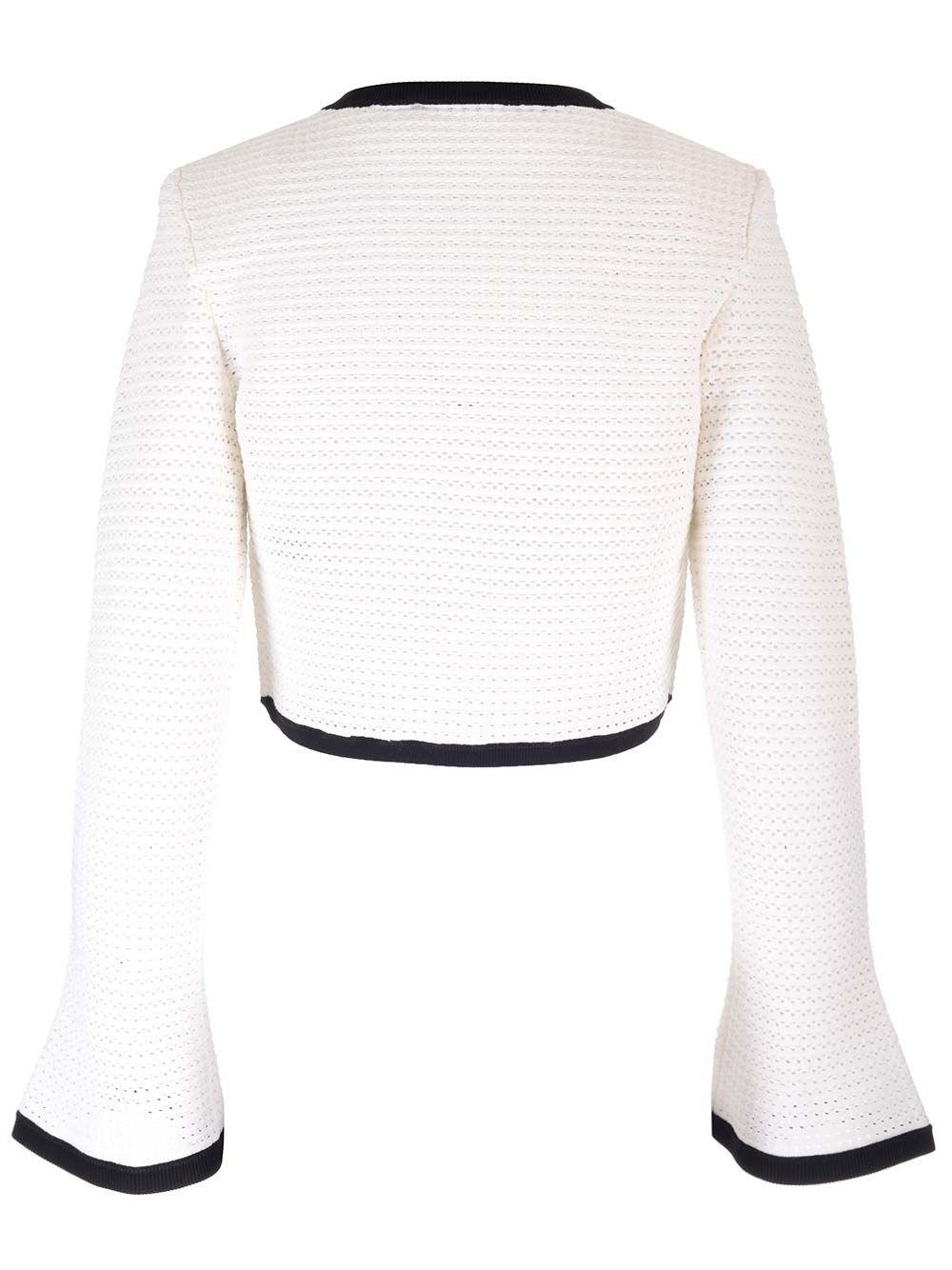 Al Duca D'Aosta Self-portrait Cardigan bianco all'uncinetto Offerte