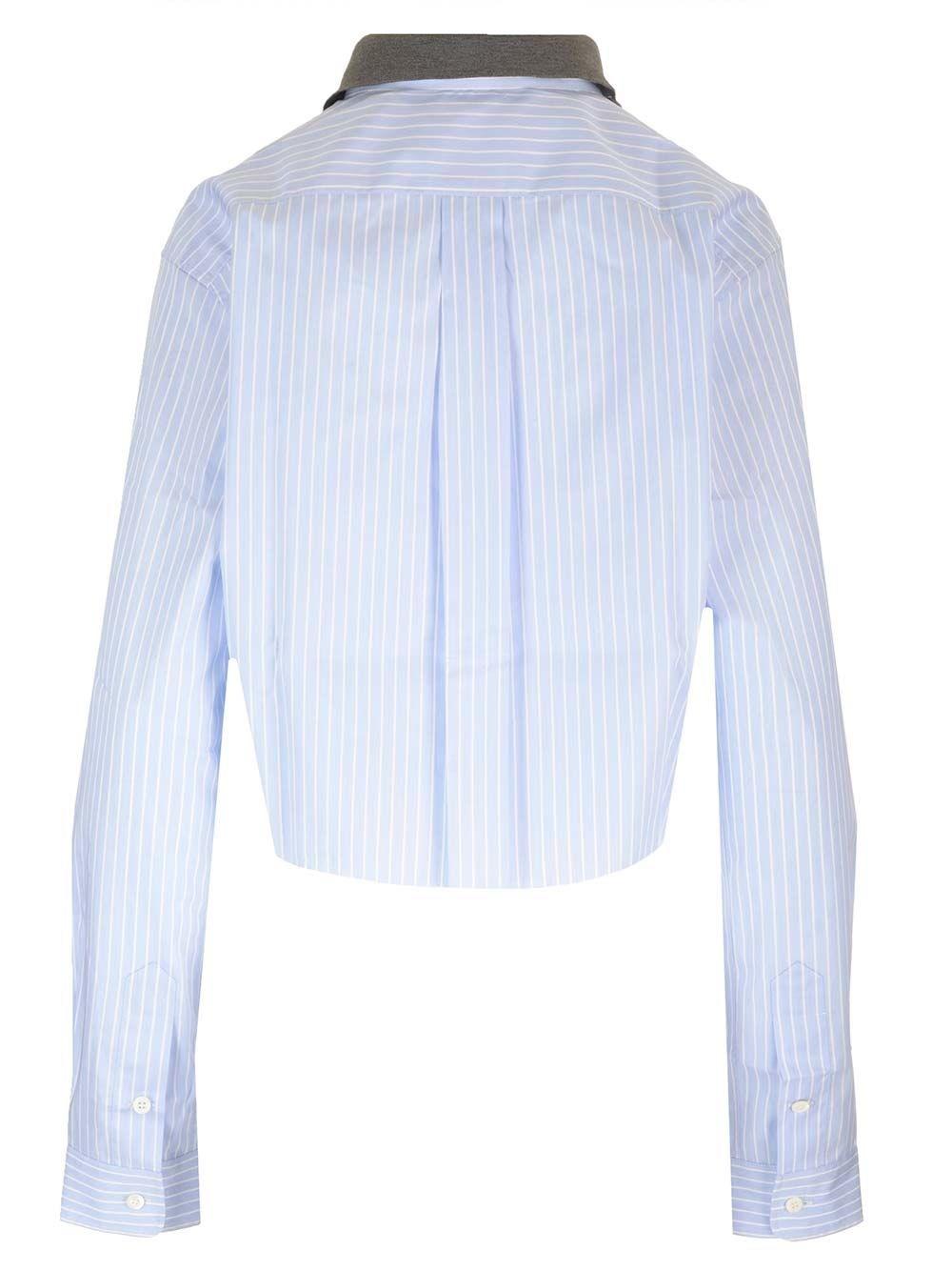 Al Duca D'Aosta Miu Miu Camicia in cotone a righe Saldi Di Fabbrica