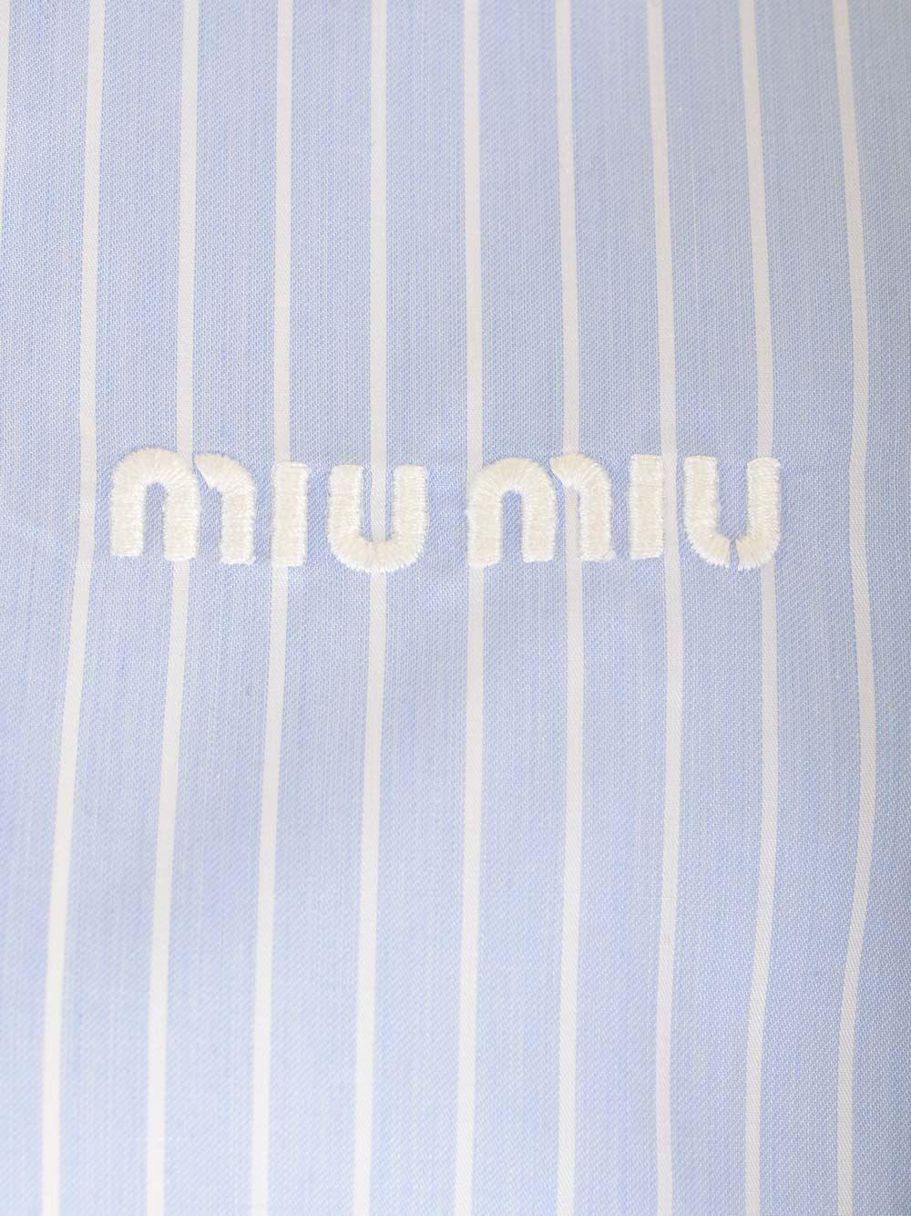 Al Duca D'Aosta Miu Miu Camicia in cotone a righe Saldi Di Fabbrica