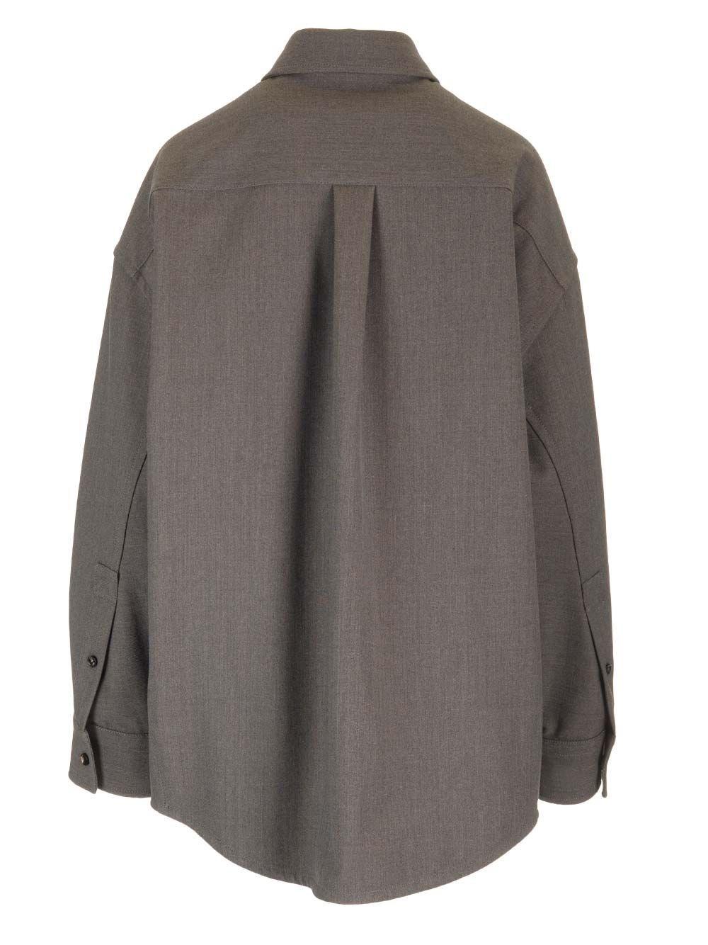 Al Duca D'Aosta Bottega Veneta Overshirt in lana leggera stretch Soddisfazione Garantita