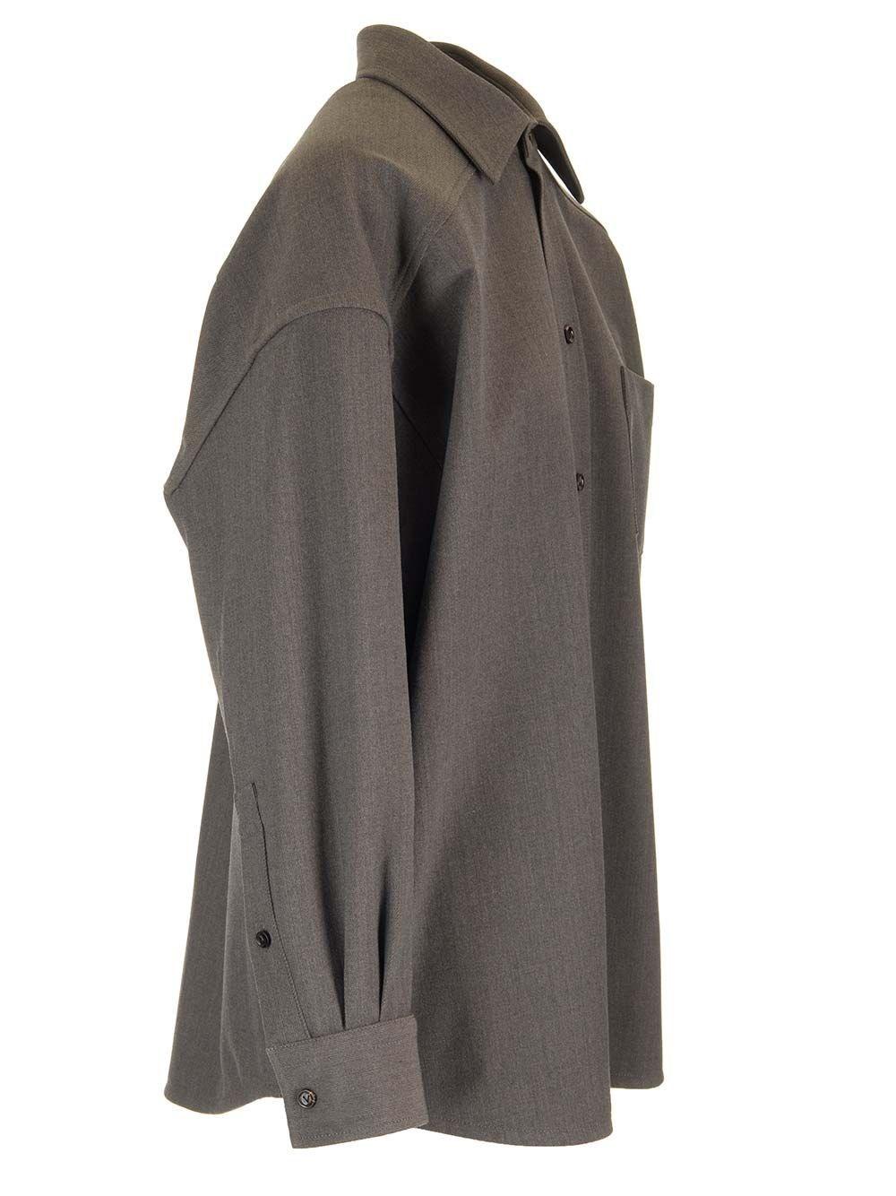 Al Duca D'Aosta Bottega Veneta Overshirt in lana leggera stretch Soddisfazione Garantita