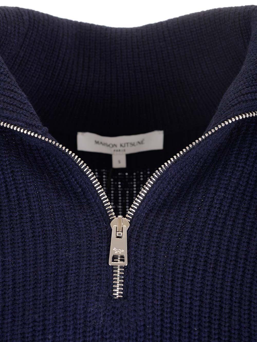 Al Duca D'Aosta Maison Kitsuné Maglia mezza zip lana cashmere Nuova
