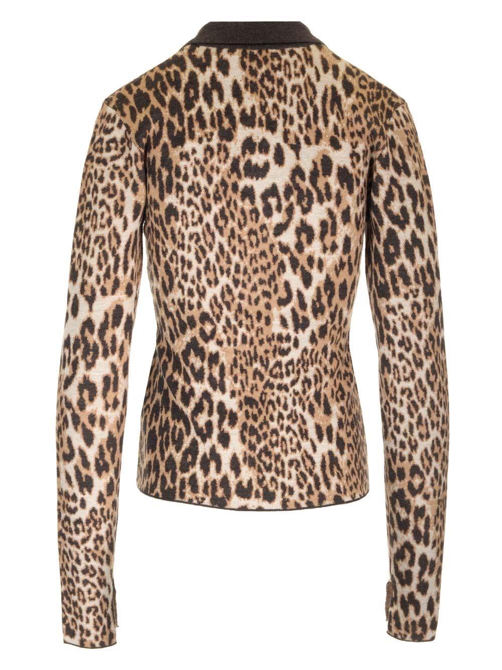 Al Duca D'Aosta Ganni Fine Merino Jacquard Leopard Polo 2025